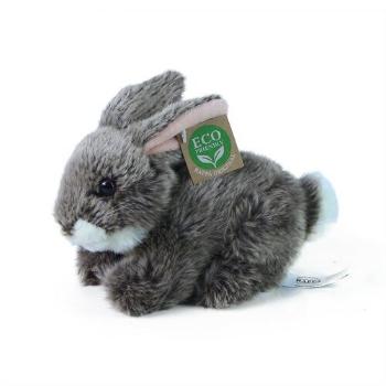 RAPPA Plyšový králik tmavosivý ležiaci, 17 cm, ECO-FRIENDLY