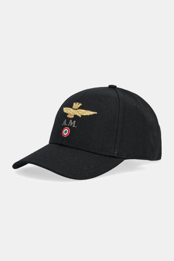 Bavlnená šiltovka Aeronautica Militare čierna farba, s nášivkou, HA1100CT2848
