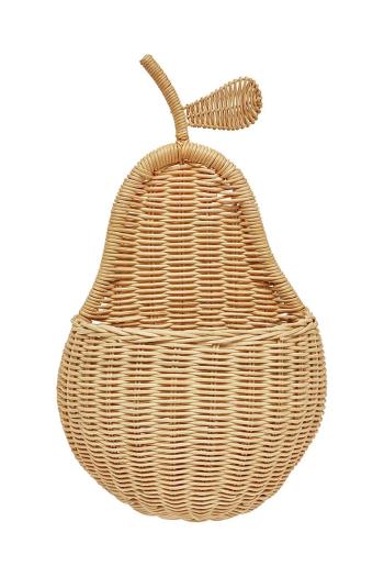 Úložný nástenný kôš OYOY Wall Basket Pear béžová farba