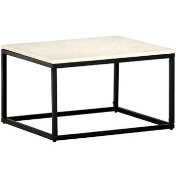 SHUMEE Konferenčný stolík biely 60 × 60 × 35 cm pravý kameň mramorový vzor, 286439