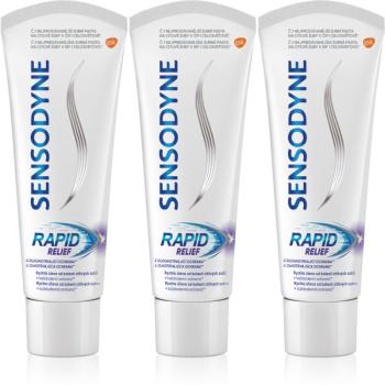 Sensodyne Rapid zubná pasta s fluoridom pre citlivé zuby 3x75 ml