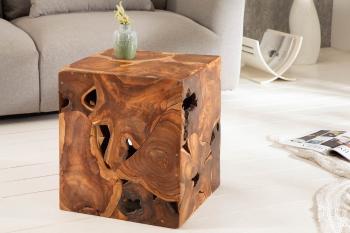 LuxD Dizajnový odkladací stolík Junk 40 cm teak