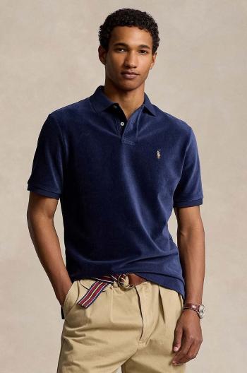 Polo tričko Polo Ralph Lauren pánsky, tmavomodrá farba, melanžový, 710909633