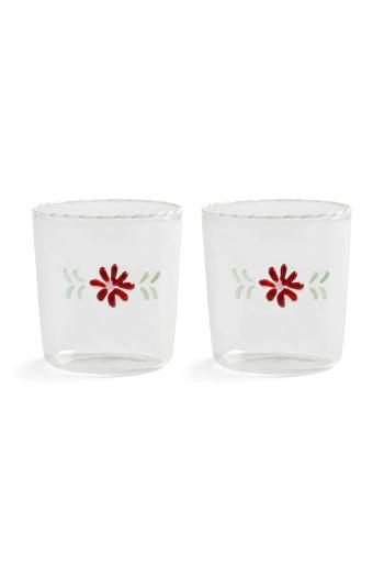 Sada pohárov &k amsterdam flora red 300 ml 2-pak priehľadná farba