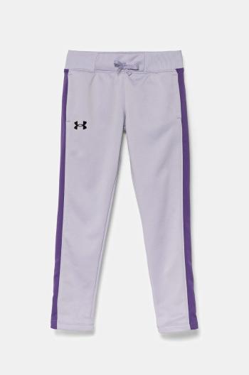 Detské tepláky Under Armour Fleece Pants fialová farba, jednofarebné, 1356489