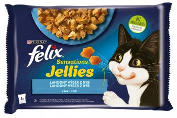 FELIX Sensations cat Multipack losos, krevety&treska a paradajka v želé kapsičky pre mačky 4x85g