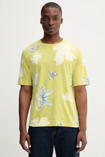 Bavlnené tričko Desigual JORGE pánske, zelená farba, vzorované, 25WMTK02