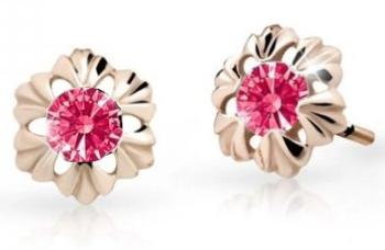 Cutie Jewellery Detské náušnice z ružového zlata C2213-30-X-4 fuchsiová