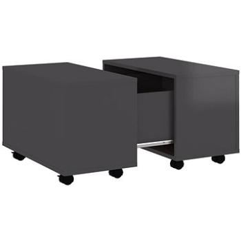 SHUMEE Konferenčný stolík sivý vysoký lesk 60 × 60 × 38 cm drevotrieska, 806866