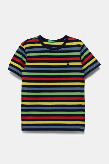 Detské bavlnené tričko United Colors of Benetton žltá farba, vzorované, 3FHXC10MW