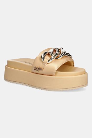 Šľapky Buffalo Noa Slide Chain 2.0 dámske, žltá farba, na platforme, 1602259-GLD