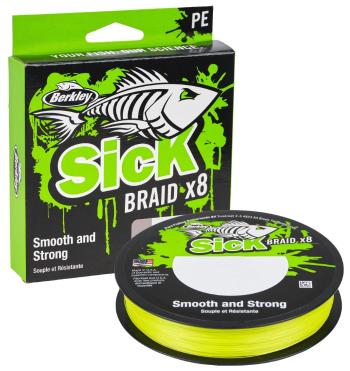 Berkley splietaná šnúra sick braid hi-vis žltá 150 m - 0,12 mm 11,2 kg