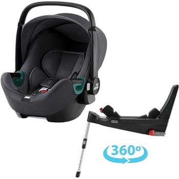 Britax Römer Baby-Safe 3 i-Size so základňou Flex Base 5Z Bundle Midnight Grey (4000984815368)