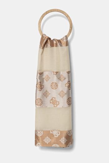 Šál Guess CRESIDIA dámsky, béžová farba, vzorovaný, AW5316 POL03
