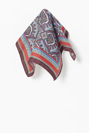 Hodvábna vreckovka Eton červená farba, A00031567