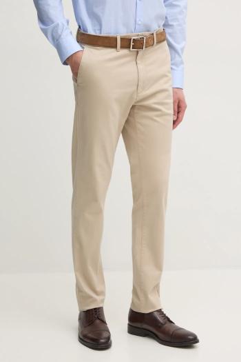 Nohavice Calvin Klein pánske, béžová farba, priliehavé, K10K113696