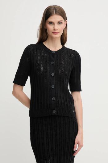 Bavlnený kardigán Dkny čierna farba, ľahké, DJ5R0684