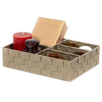Organizér na bielizeň a doplky Compactor TEX - 5-dielny, 32 x 25 x 8 cm, Taupe sivo-béžový)