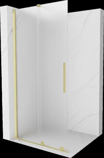 MEXEN/S - Velar Sprchová zástena posuvná Walk-in 100 x 200, dekor 8 mm, zlato kefovaná 871-100-000-33-55