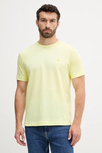 Bavlnené tričko United Colors of Benetton pánske, žltá farba, jednofarebné, 3M4WU1088