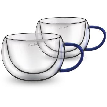 Lamart LT9113 2-dielna súprava pohárov na cappuccino Vaso, 270 ml, modrá