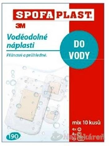 3M SPOFAPLAST č.190 Vodeodolné náplasti mix 3 veľkostí, transparentná fólia 10ks