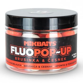 Mikbaits plávajúce boilie fluo brusnica cesnak 150 ml - 18 mm