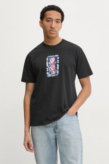 Bavlnené tričko adidas Originals Q12 TS STREET W pánske, čierna farba, s potlačou, JP2670