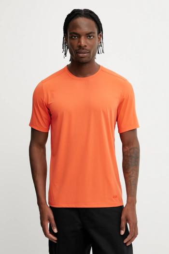 Tričko Helly Hansen SHINE SOLEN pánske, oranžová farba, jednofarebné, 49573