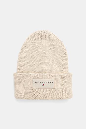 Bavlnená čiapka Tommy Jeans béžová farba, AW0AW17913