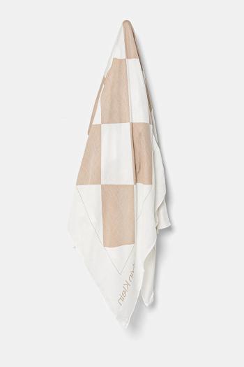 Šatka Calvin Klein dámska, béžová farba, vzorovaná, K60K613232