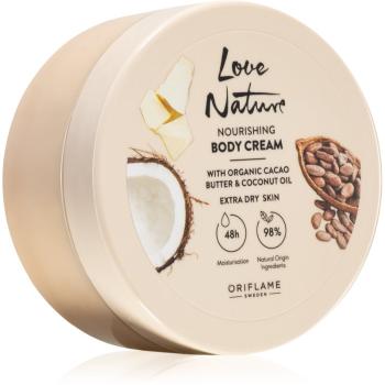 Oriflame Love Nature Cacao Butter & Coconut Oil vyživujúci telový krém s hydratačným účinkom 200 ml