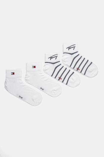 Ponožky Tommy Jeans 4-pak biela farba, 701235904