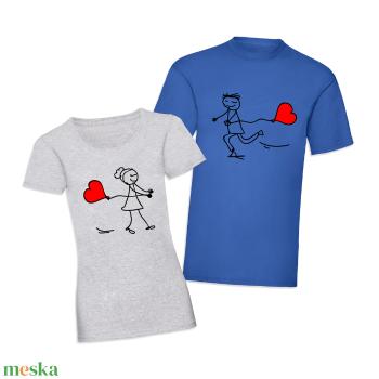 Páros mintás póló, pulóver I Love You figurák