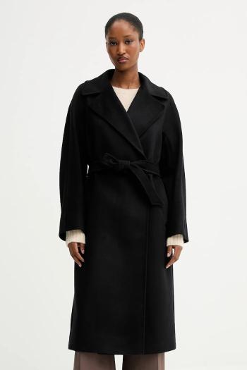 Vlnený kabát Weekend Max Mara RESINA čierna farba, prechodný, oversize, 2525016031600