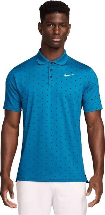 Nike Dri-Fit Tour Print Mens Laser Blue/White M Polo košeľa