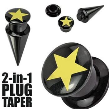 Plug a taper čierny  STAR - Hrúbka: 3 mm