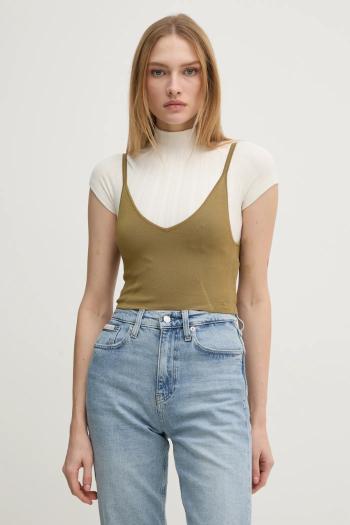 Top Calvin Klein Jeans dámske, zelená farba, J20J224805