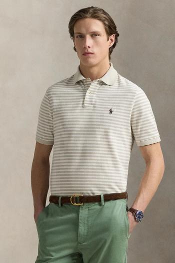 Bavlnené polo tričko Polo Ralph Lauren béžová farba, vzorované, 710974596