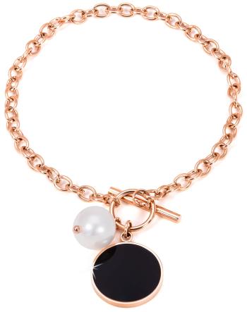 JwL Luxury Pearls Oceľový náramok s pravou perlou JL0481CH