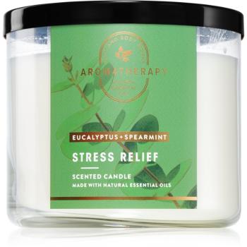 Bath & Body Works Stress Relief Eucalyptus & Spearmint vonná sviečka Stress Relief 411 g