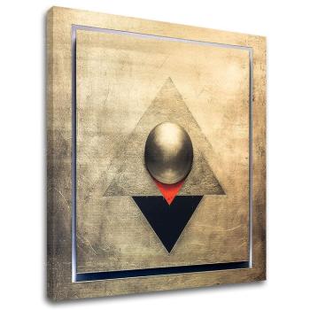 Zlatý dotyk na plátne Symmetry in Gold 70x70 cm