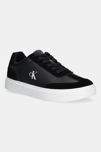 Kožené tenisky Calvin Klein CLASSIC CUPSOLE LACEUP WT MIX čierna farba, YM0YM01429