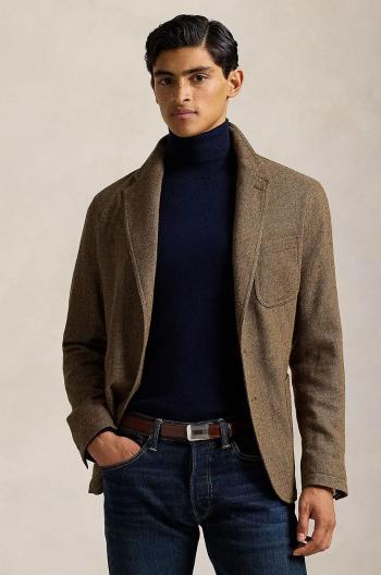 Sako s prímesou vlny Polo Ralph Lauren hnedá farba, 715949993