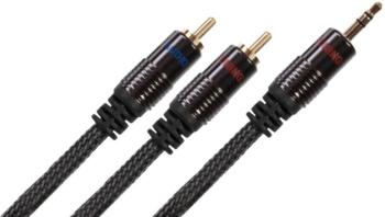 Audio Tuning 2 RCA - Klinke 3,5mm 0,5 m Čierna Hi-Fi AUX kábel