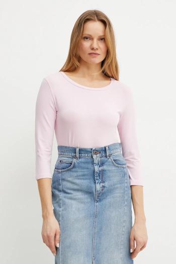 Tričko s dlhým rukávom Weekend Max Mara ružová farba, 2515971021600