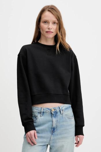 Bavlnená mikina Calvin Klein Jeans čierna farba, jednofarebná, LV047C911G