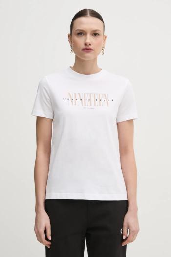 Bavlnené tričko Calvin Klein Jeans dámske, biela farba, J20J225259