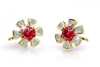 Cutie Jewellery Zlaté detské náušnice C2156-30-X-1 červená