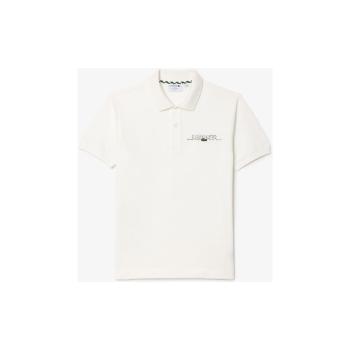 Lacoste  SHORT SLEEVED RIBBED COLLAR  Tričká a polokošele Biela